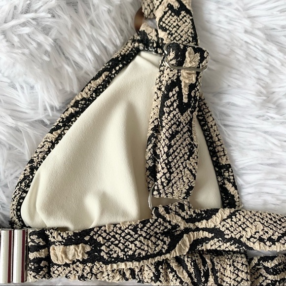 Cupshe NWT Bikini Swimsuit Low Waist V Neck Textured Snakeskin Two Piece - Picture 10 of 15